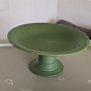 Lenox Continental Wood Footed Pedestal/Compote EUC GREEN